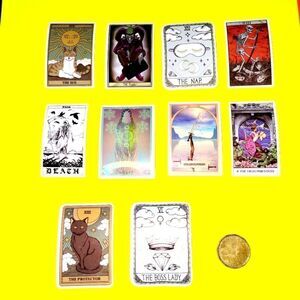 3/$20 10x brand new waterproof funny tarot cards stickers